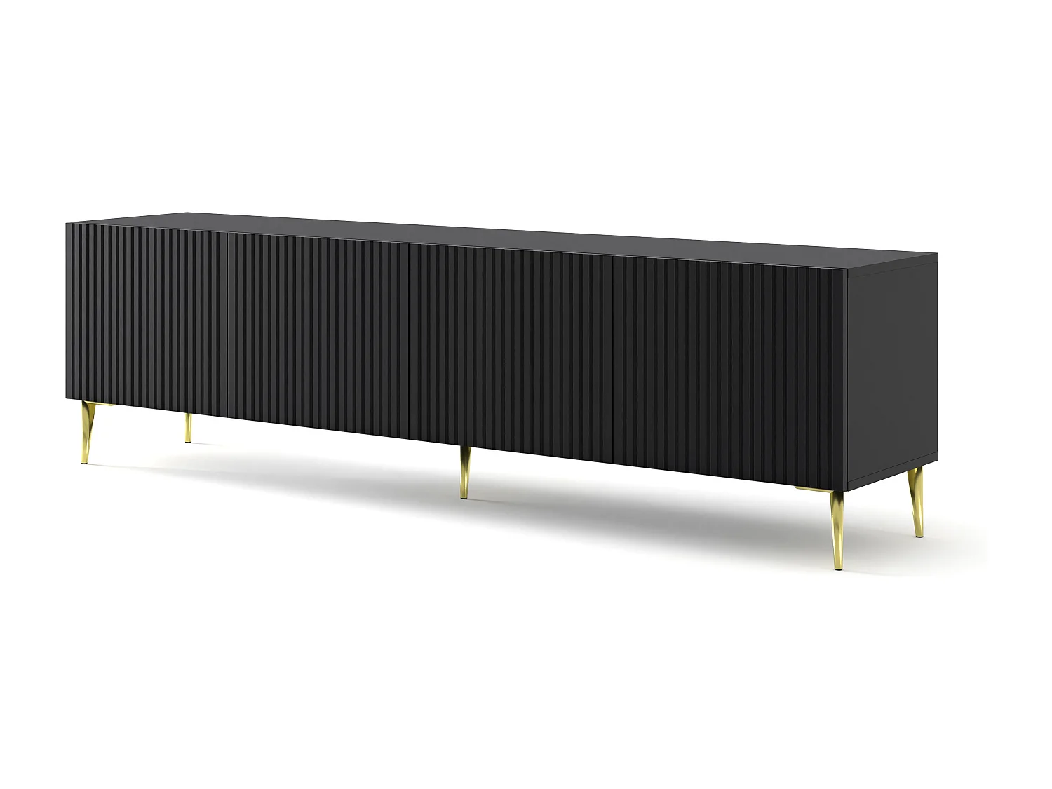 Mesa TV RavennaB 200x42x56 Negro & Dorado