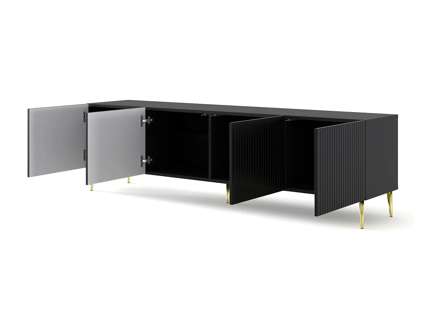Mesa TV RavennaB 200x42x56 Negro & Dorado