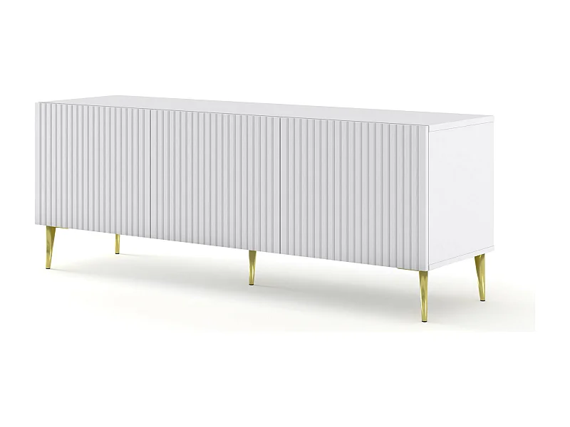 Mesa TV RavennaB 150x42x56 Blanco & Crema