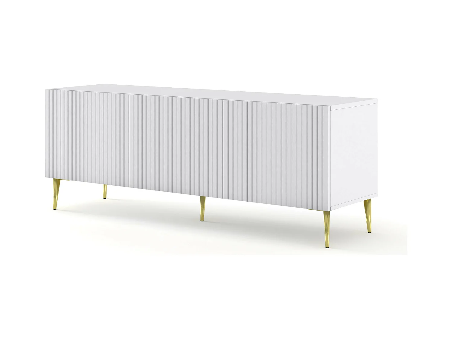 Tavolo TV RavennaB 150x42x56 Bianco & Crema