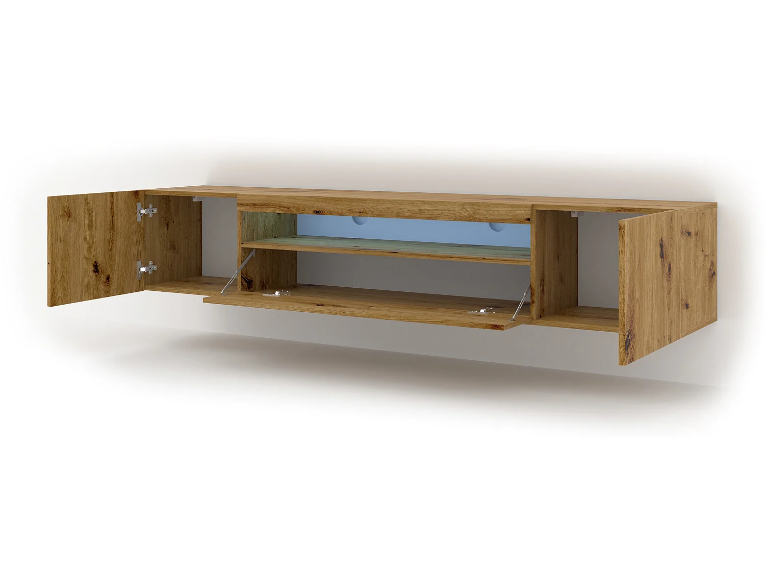 Table de télévision AURA LED 200x37x42 Crème