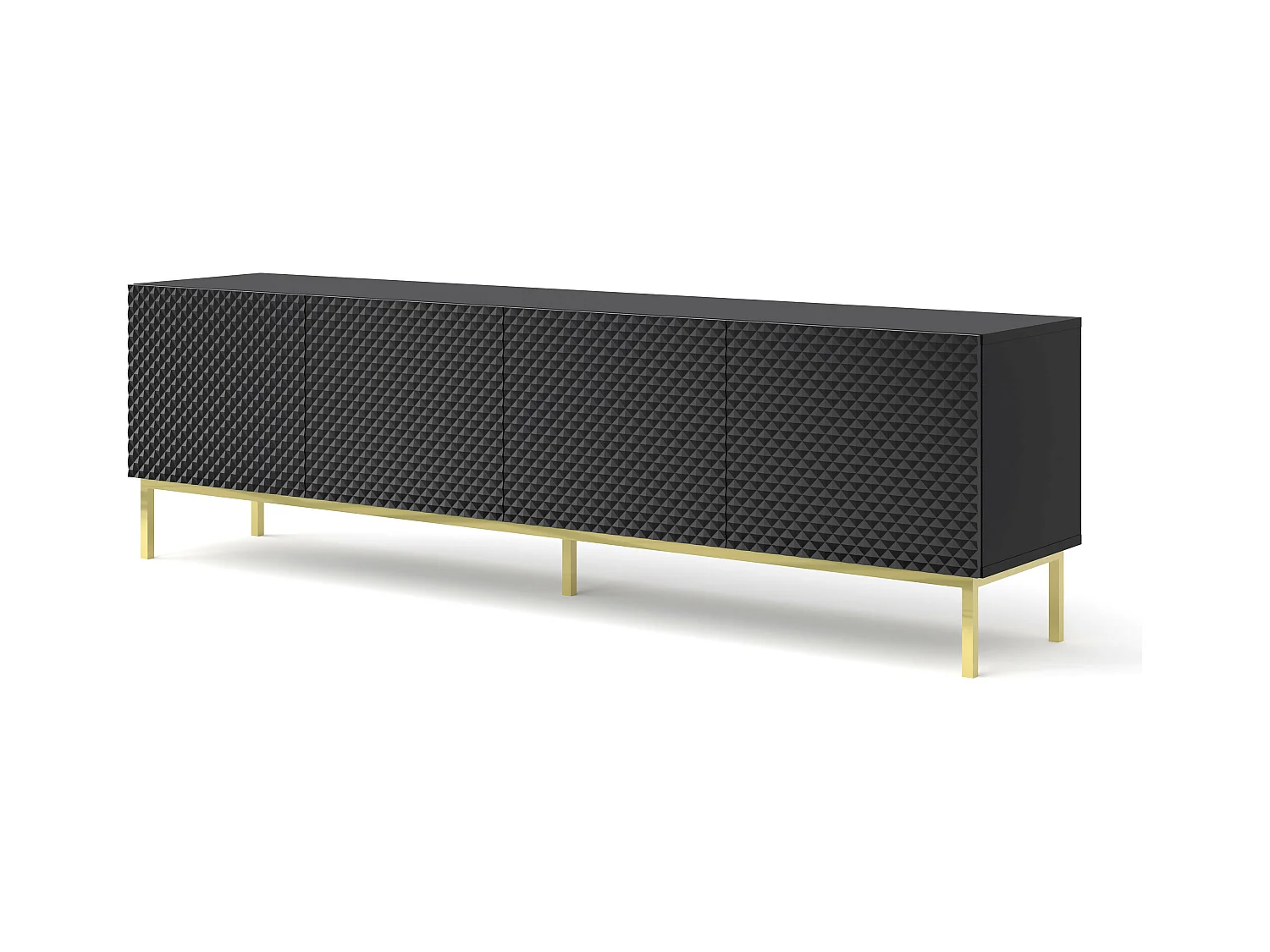 Fernsehtisch RavennaC 200x42x58 Schwarz & Golden