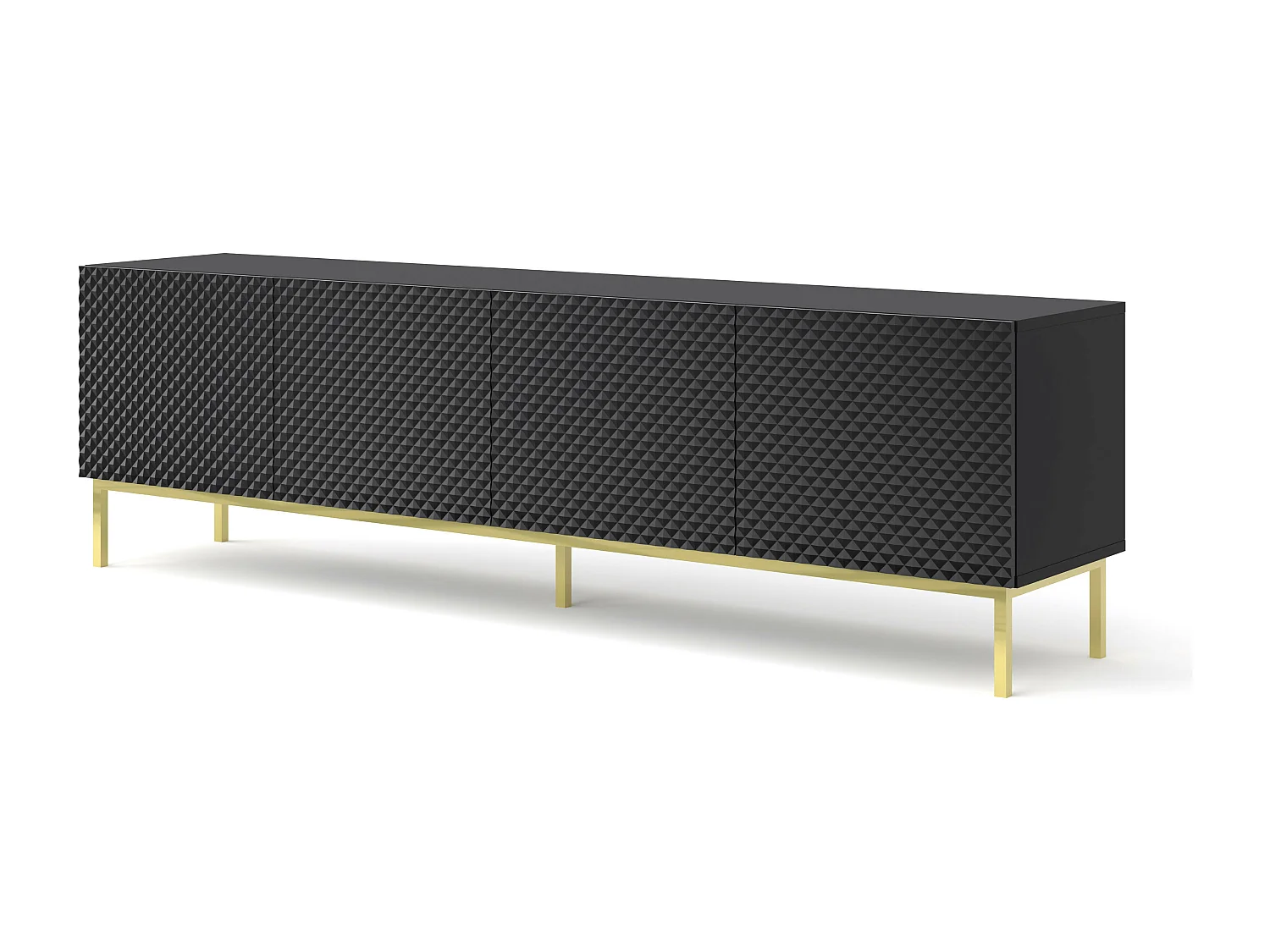 Mesa TV RavennaC 200x42x58 Negro & Dorado