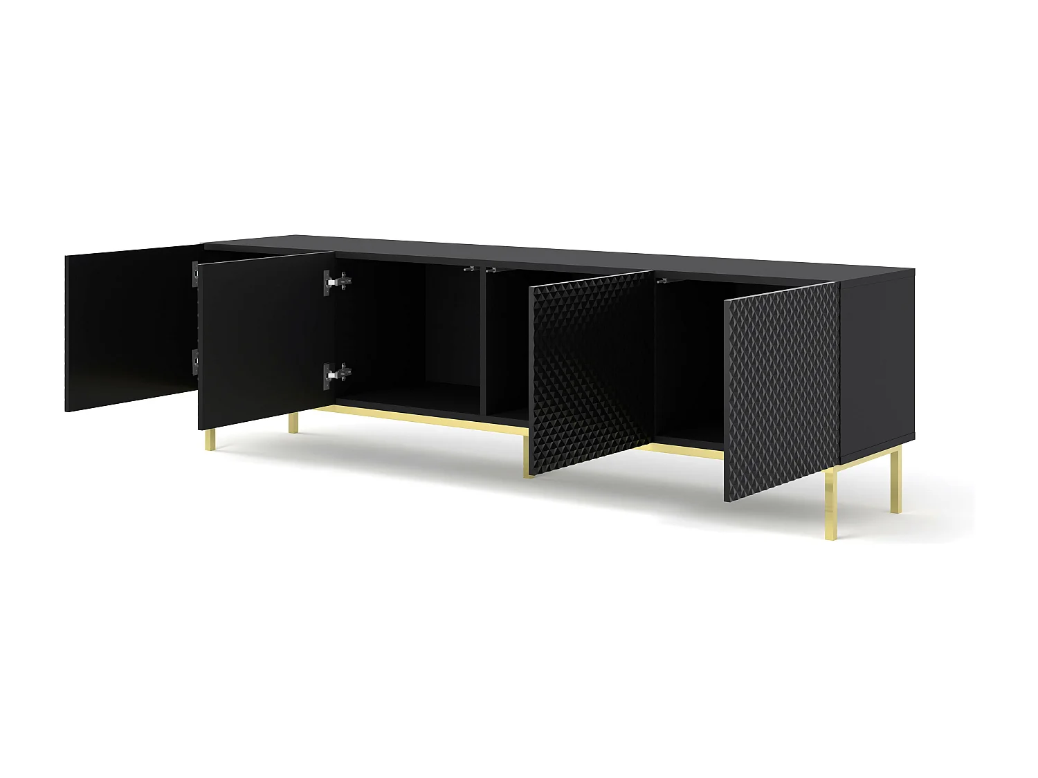 Mesa TV RavennaC 200x42x58 Negro & Dorado