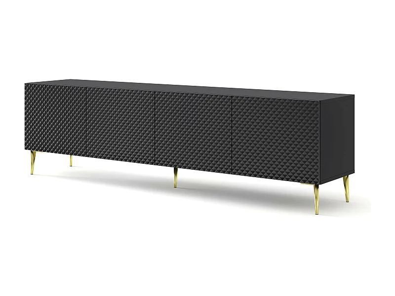 Tavolo TV RavennaC 200x42x56 Nero & Oro