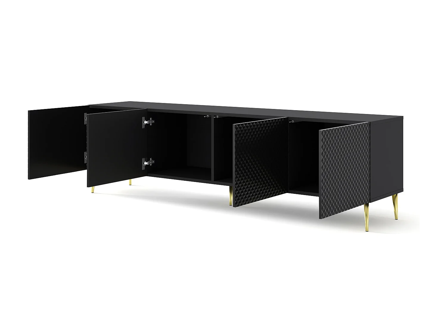 Mesa TV RavennaC 200x42x56 Negro & Dorado