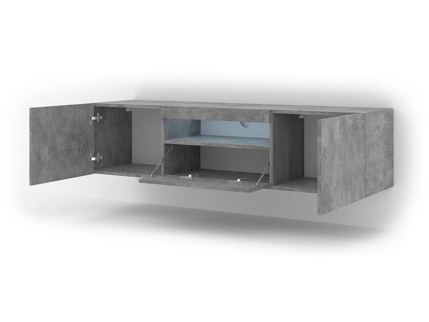 Table de télévision AURA LED 150x37x42 Gris