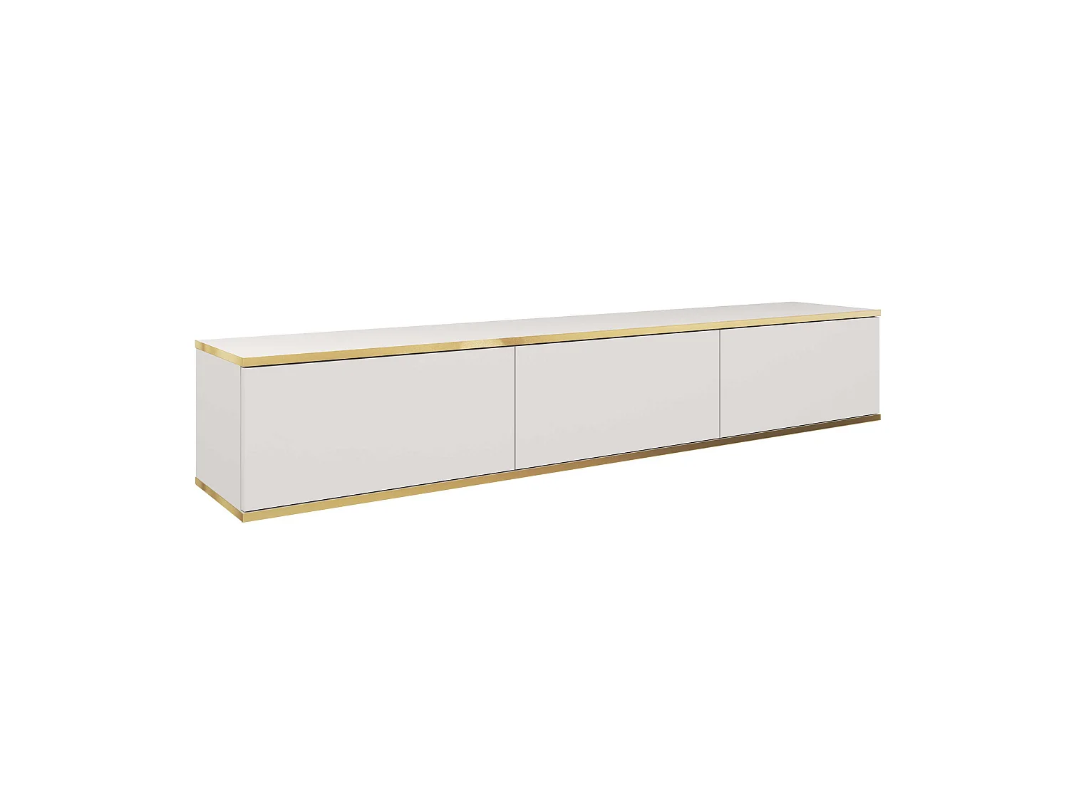 Table de télévision ORO RTV175 175x32x30 Blanc & Crème