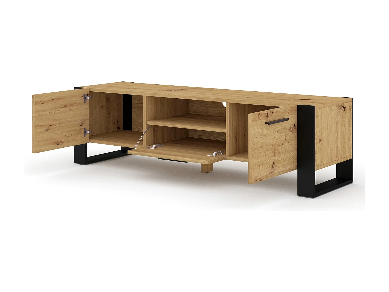 Mesa TV NUKA 160x43x48 Crema & Negro