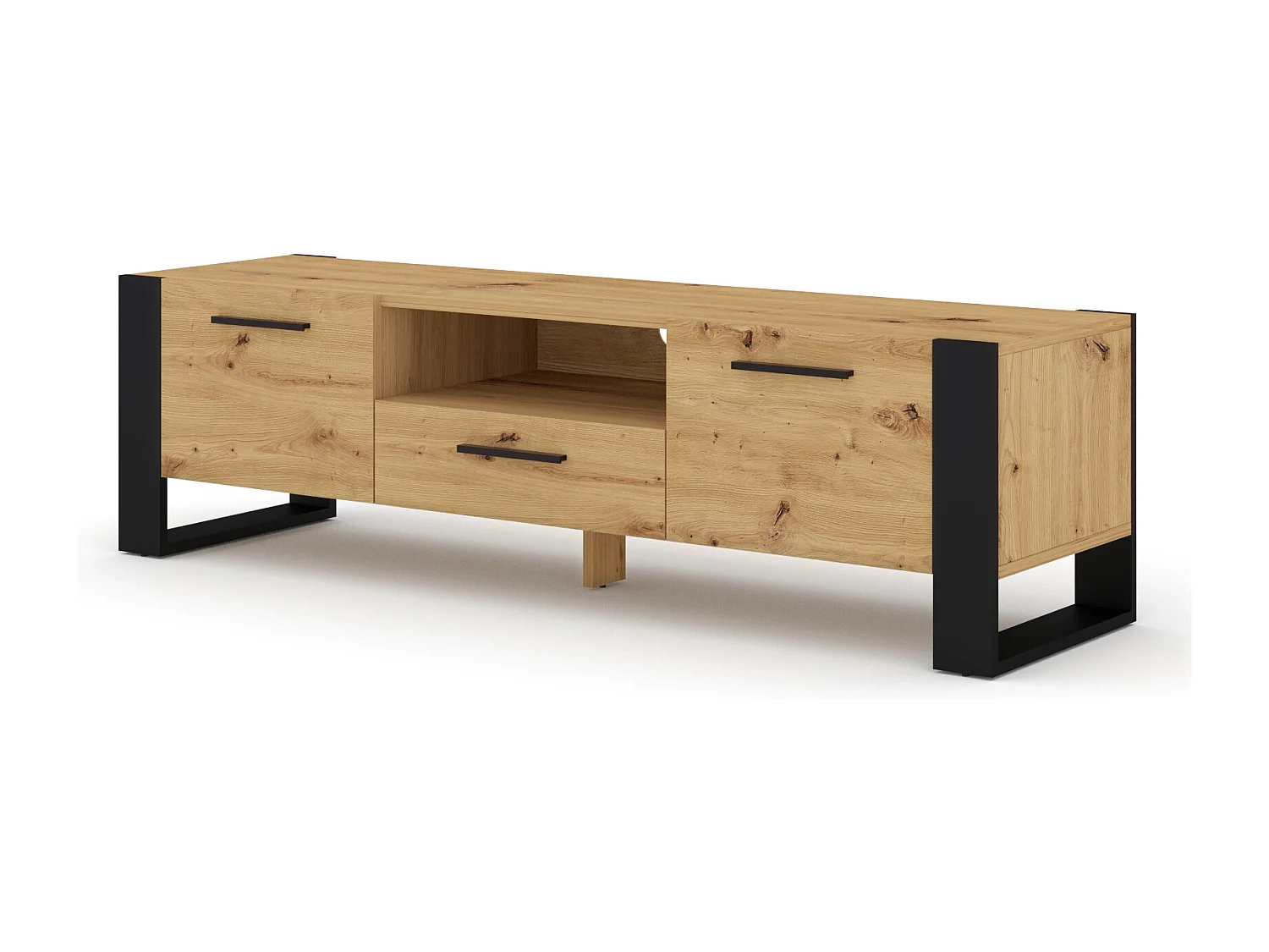 Fernsehtisch NUKA 160x43x48 Creme & Schwarz