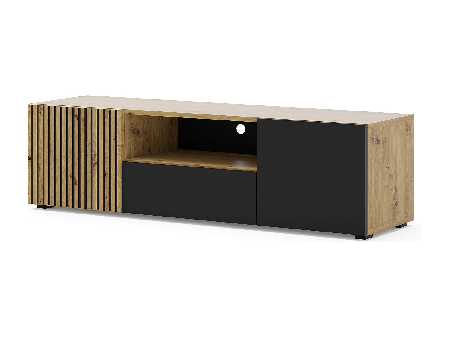 Mesa TV AURIS 150x42x42 Crema & Negro