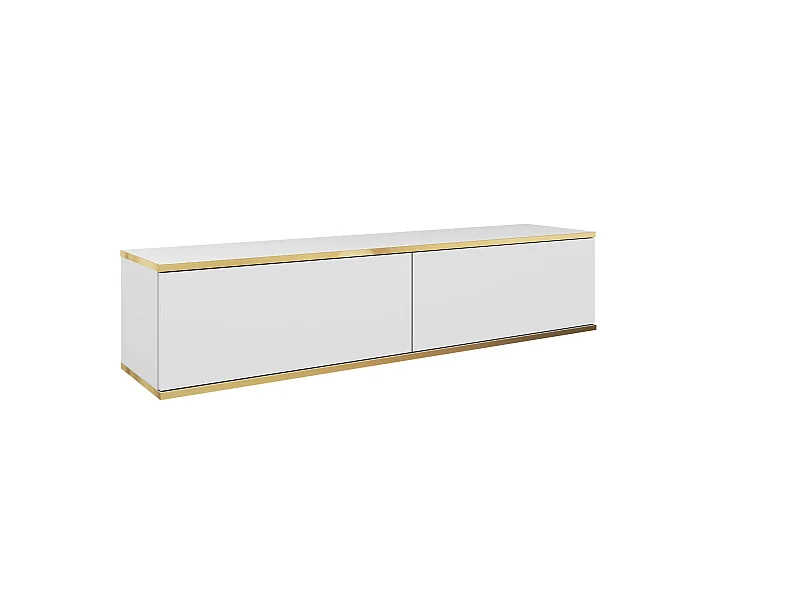 Table de télévision ORO RTV135 135x32x30 Blanc & Crème