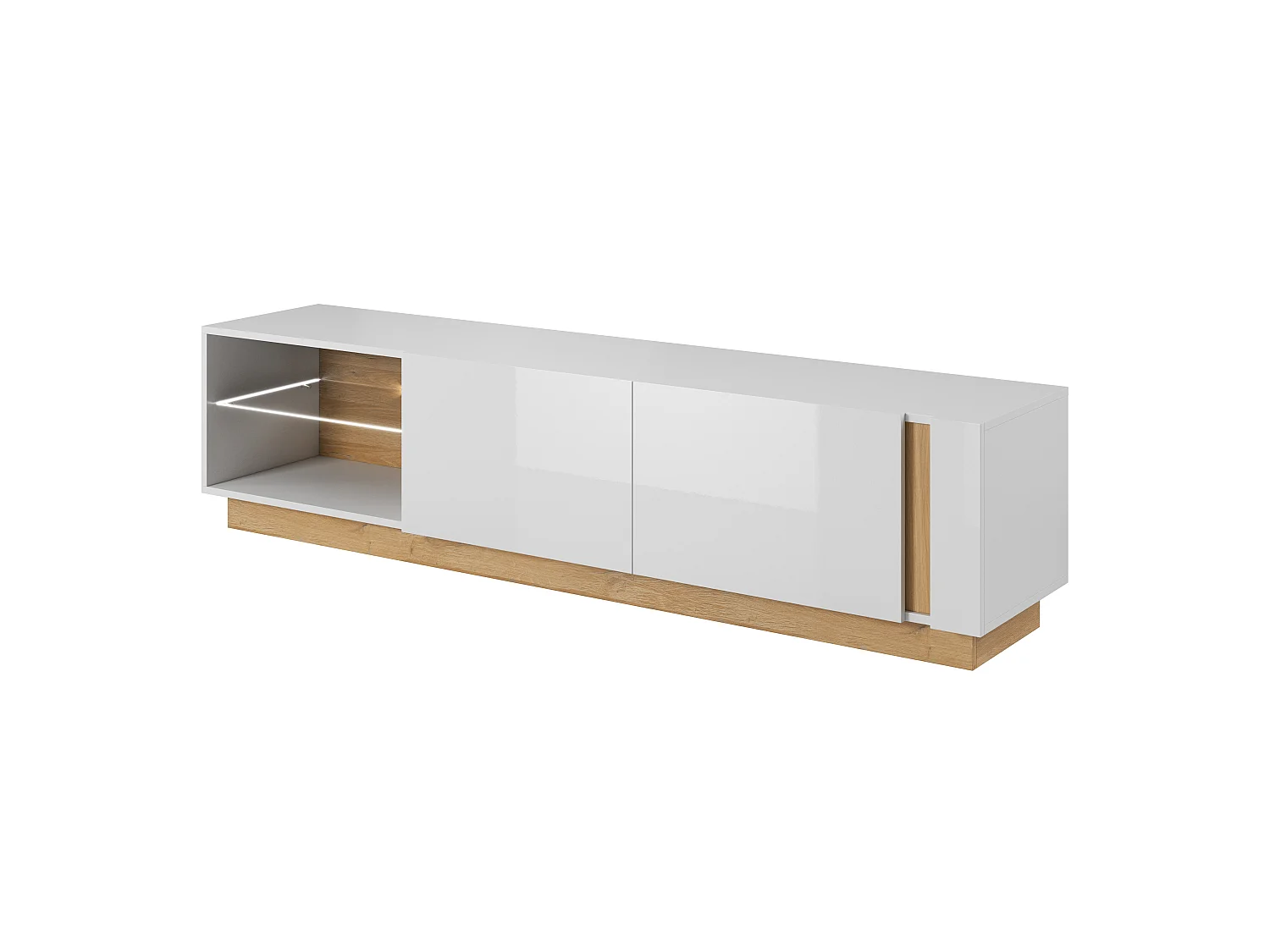 Table de télévision ARCO RTV187 LED 188x40x46 Blanc