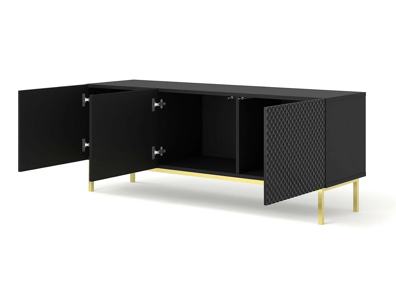 Tavolo TV RavennaC 150x42x58 Nero & Oro