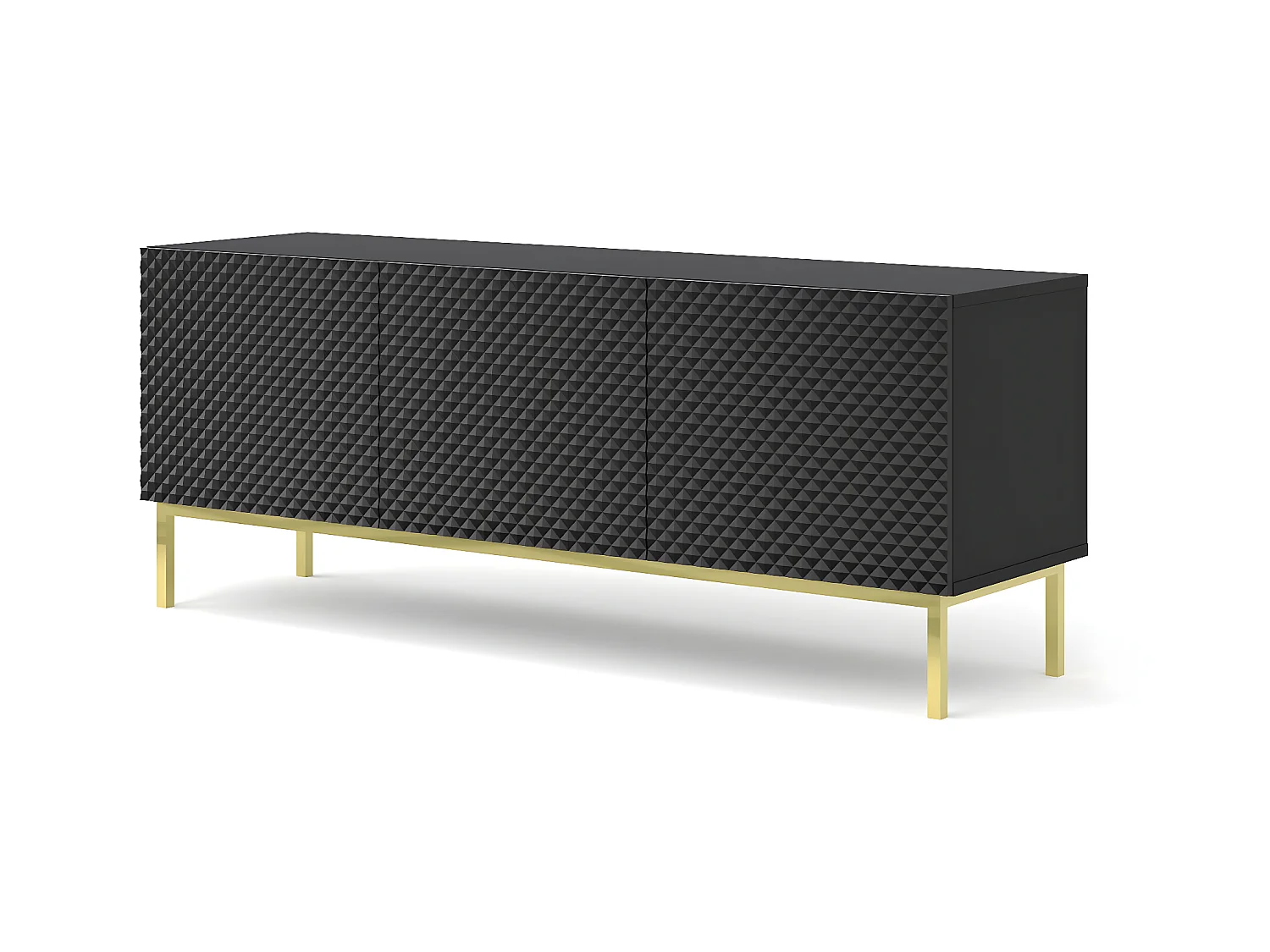 Table de télévision RavennaC 150x42x58 Noir & Doré