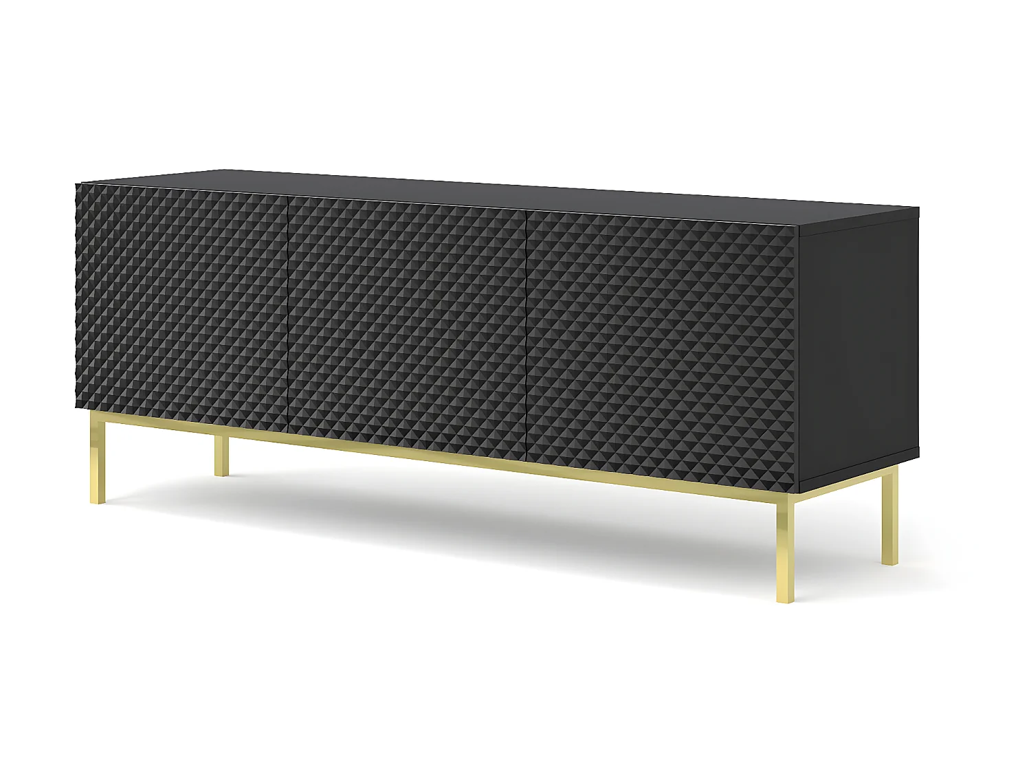 Mesa TV RavennaC 150x42x58 Negro & Dorado