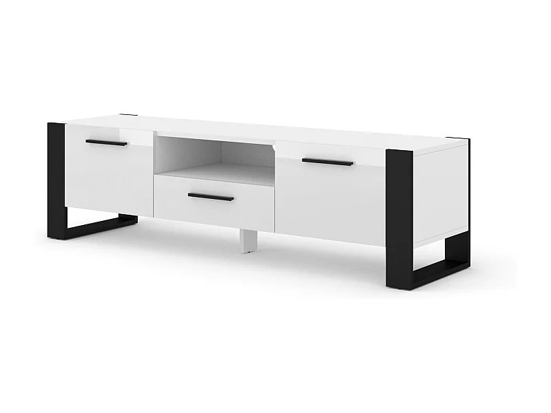 Tavolo TV NUKA 160x43x48 Bianco & Nero