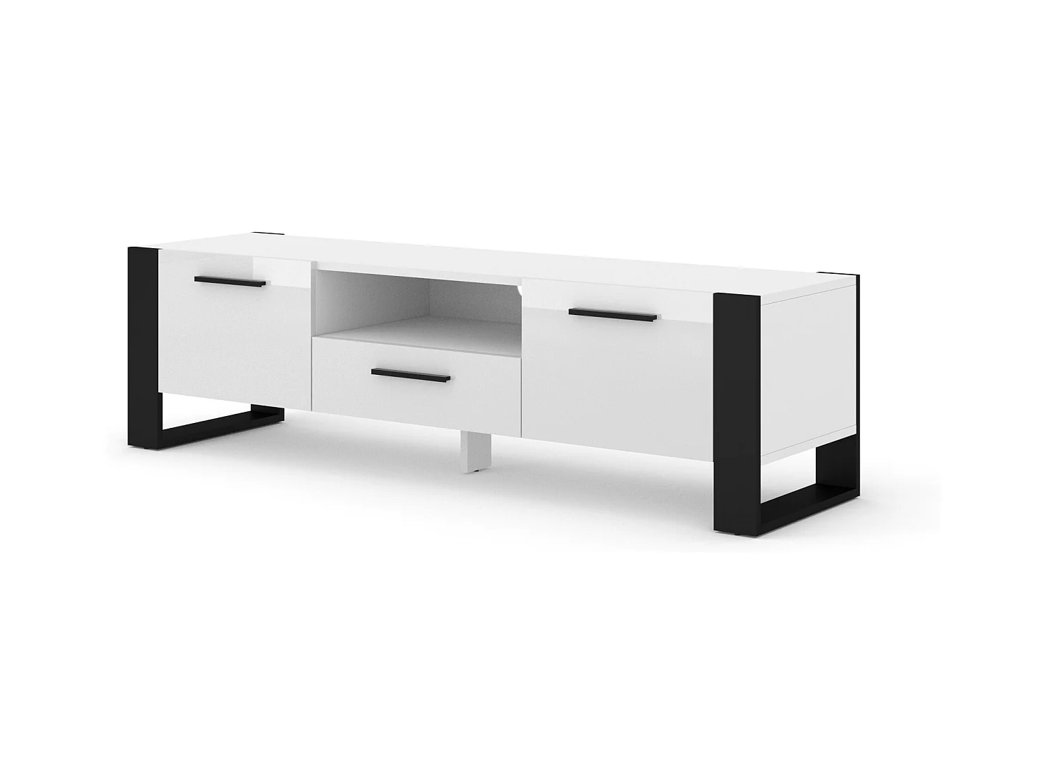 Tavolo TV NUKA 160x43x48 Bianco & Nero