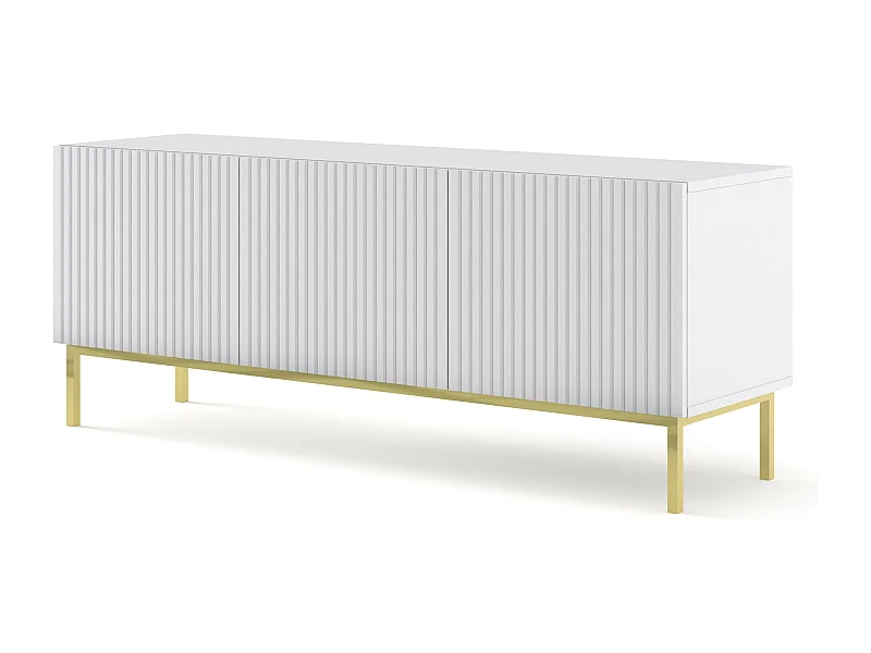 Mesa TV RavennaB 150x42x58 Blanco & Crema