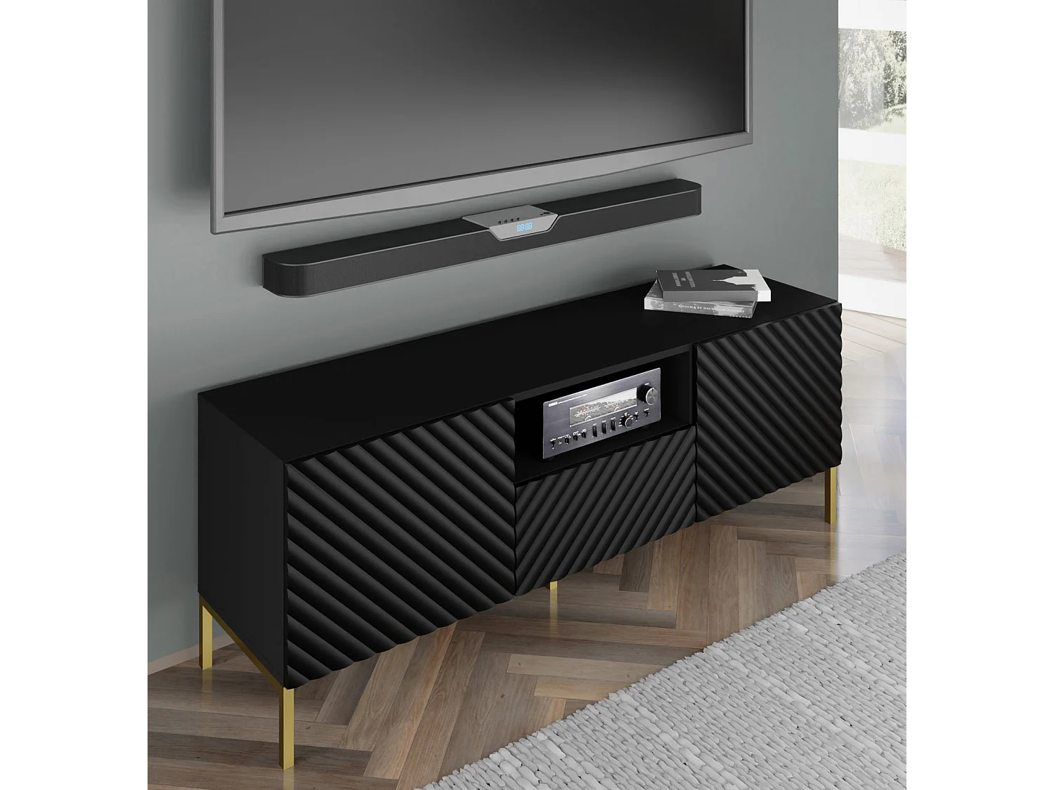 SURF RTV150 2D1S Mesa TV 150x42x56 Negro