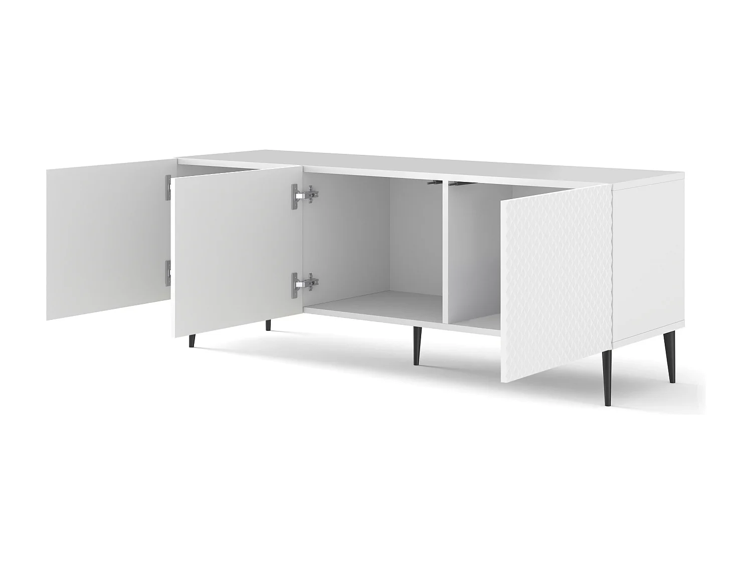 Tavolo TV RavennaC 150x42x56 Bianco & Nero