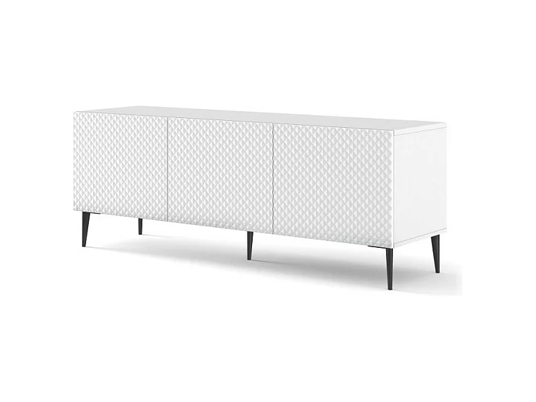 Mesa TV RavennaC 150x42x56 Blanco & Negro