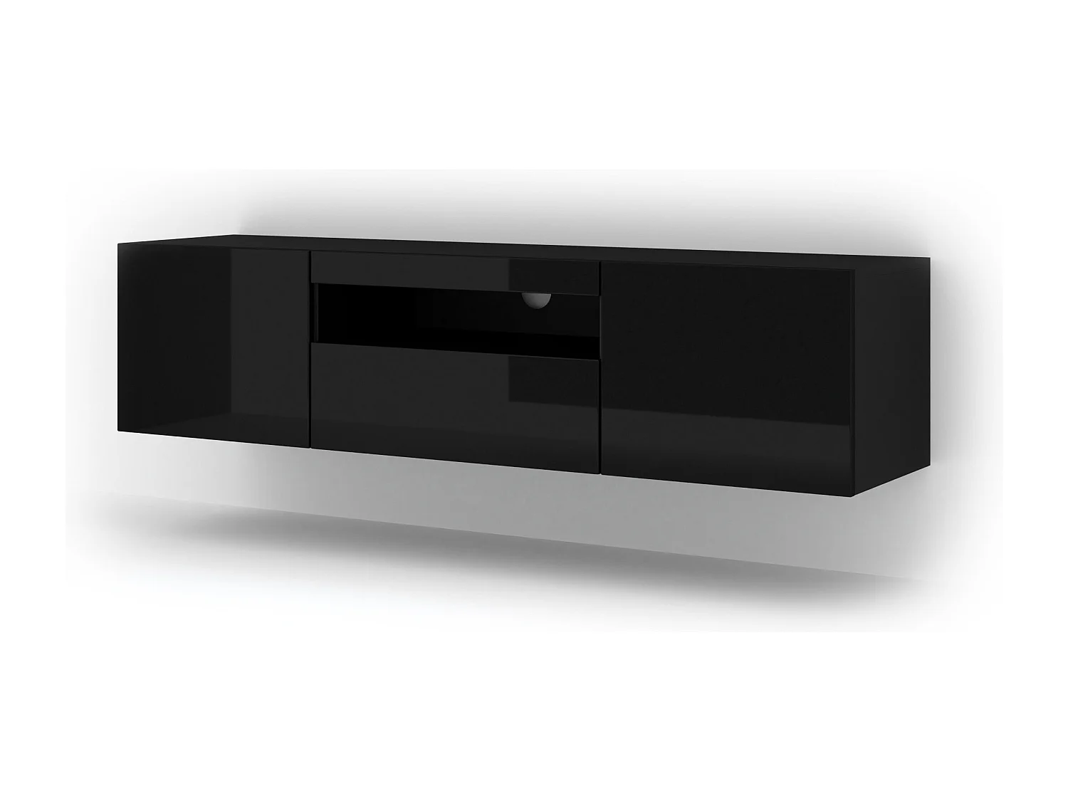 Tavolo TV AURA 150x37x42 NO LED Nero