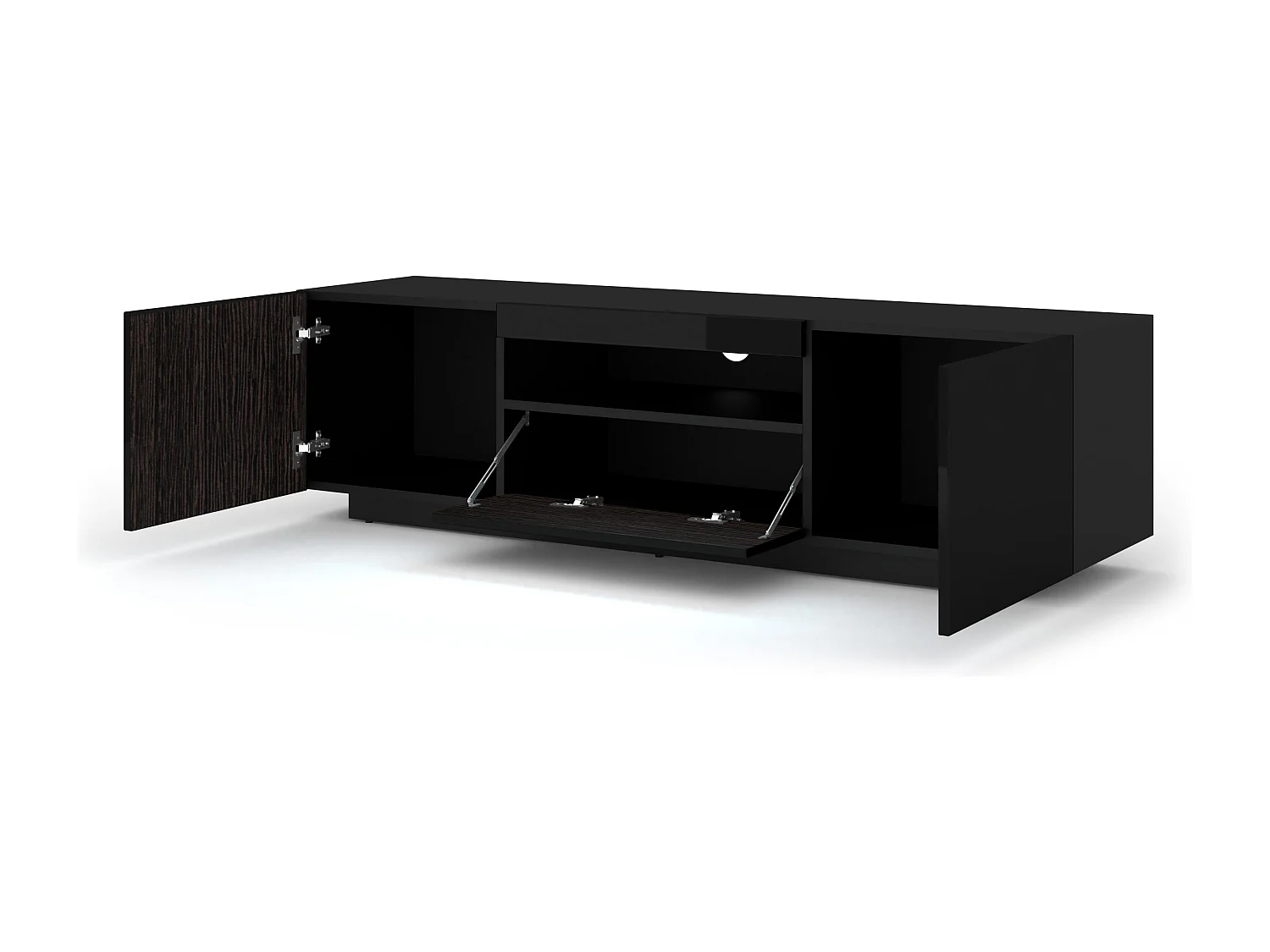 Tavolo TV AURA 150x37x42 NO LED Nero