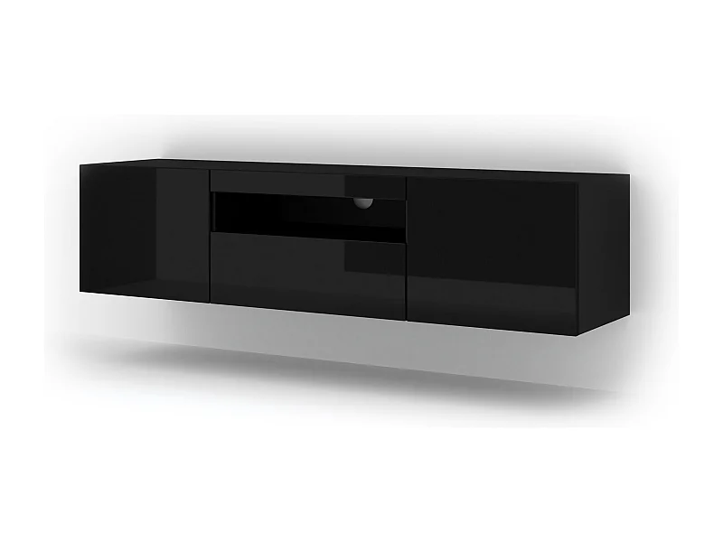 Fernsehtisch AURA 150x37x42 KEINE LED Schwarz