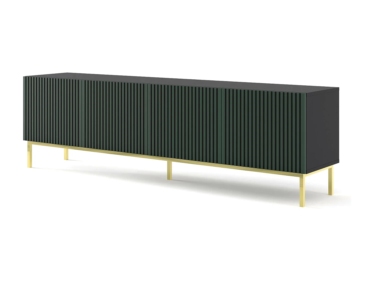 Mesa TV RavennaF 200x42x58 Negro & Verde & Dorado