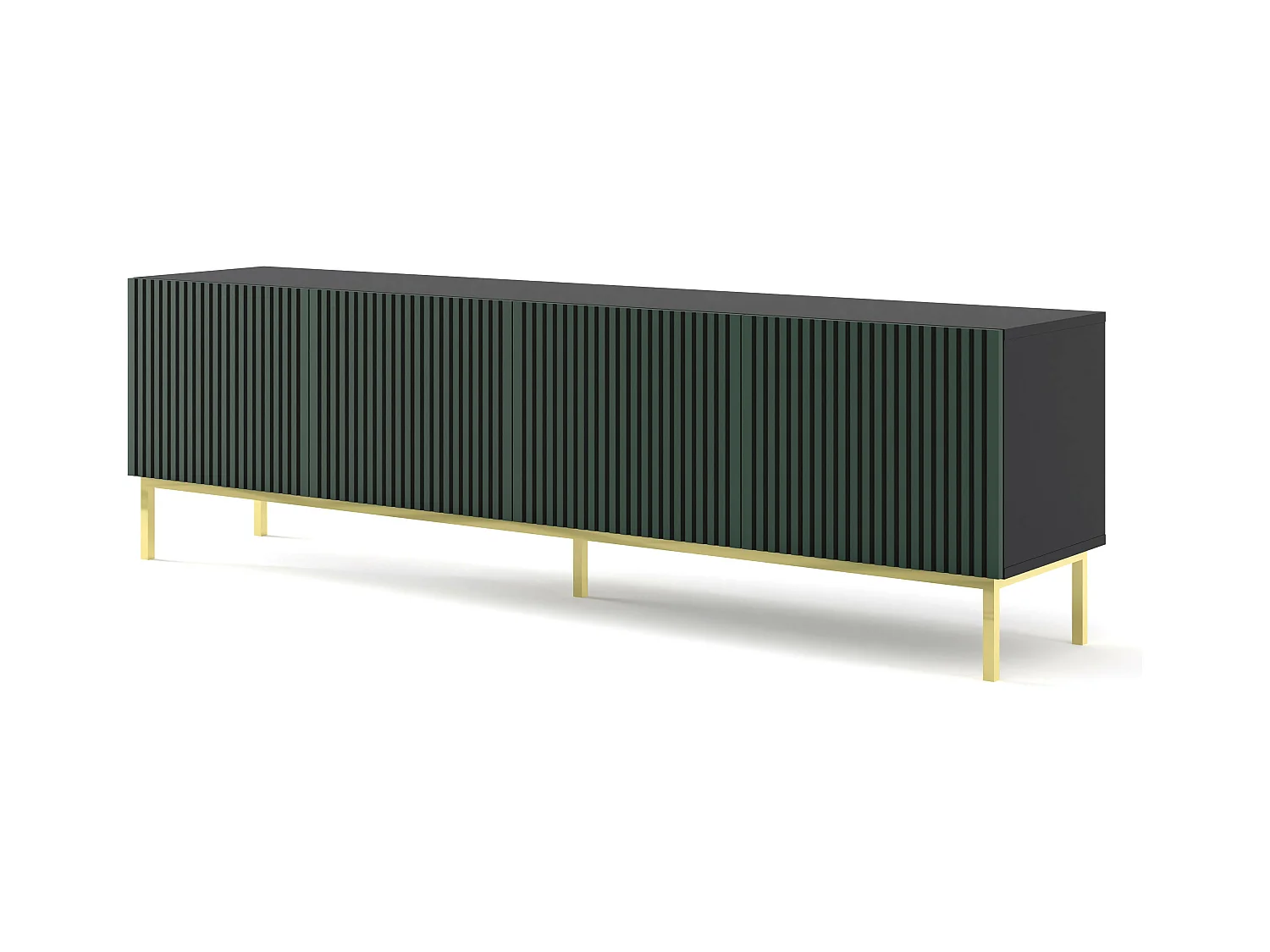 Tavolo TV RavennaF 200x42x58 Nero & Verde & Oro