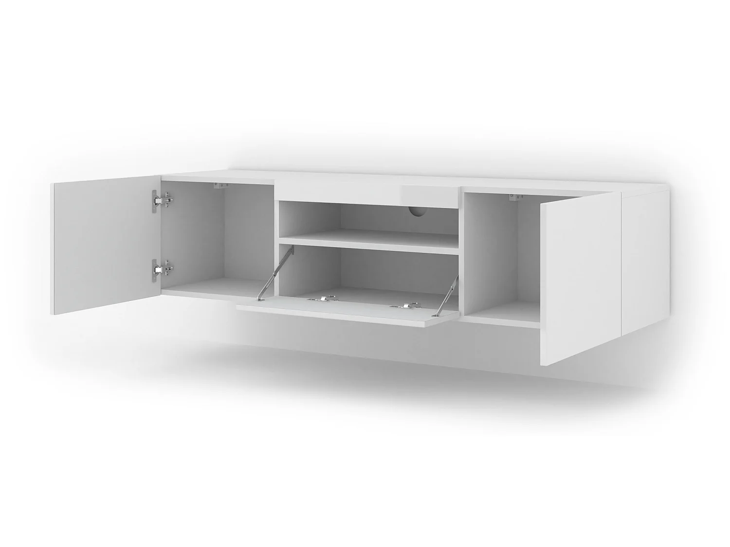 Table de télévision AURA 150x37x42 AUCUNE LED Blanc