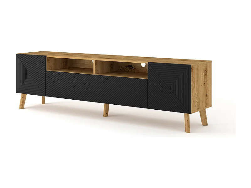 Tavolo TV LUXI 195x42x56 Crema & Nero