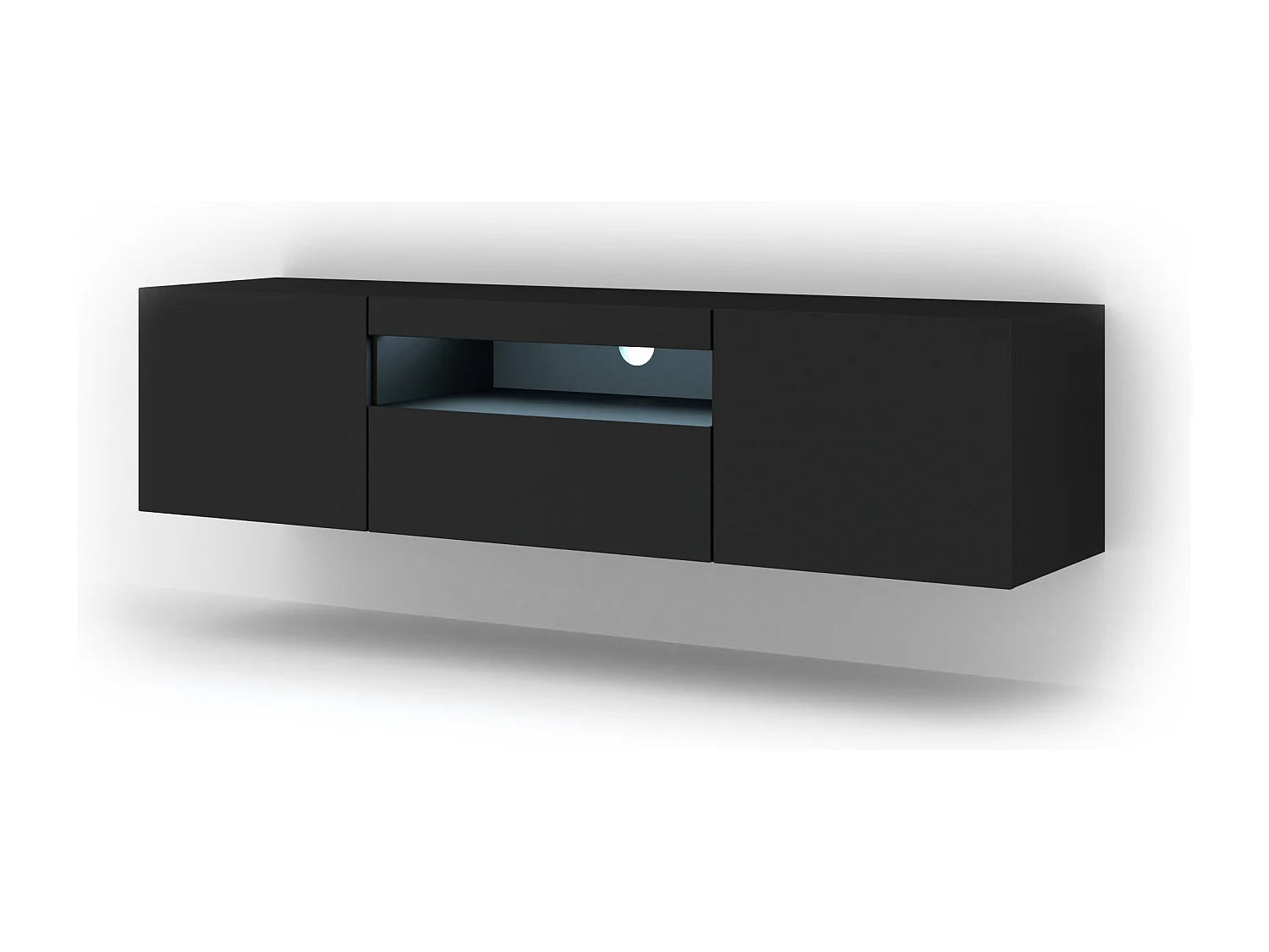 Móvel TV 3 portas Aurus preto 150cm