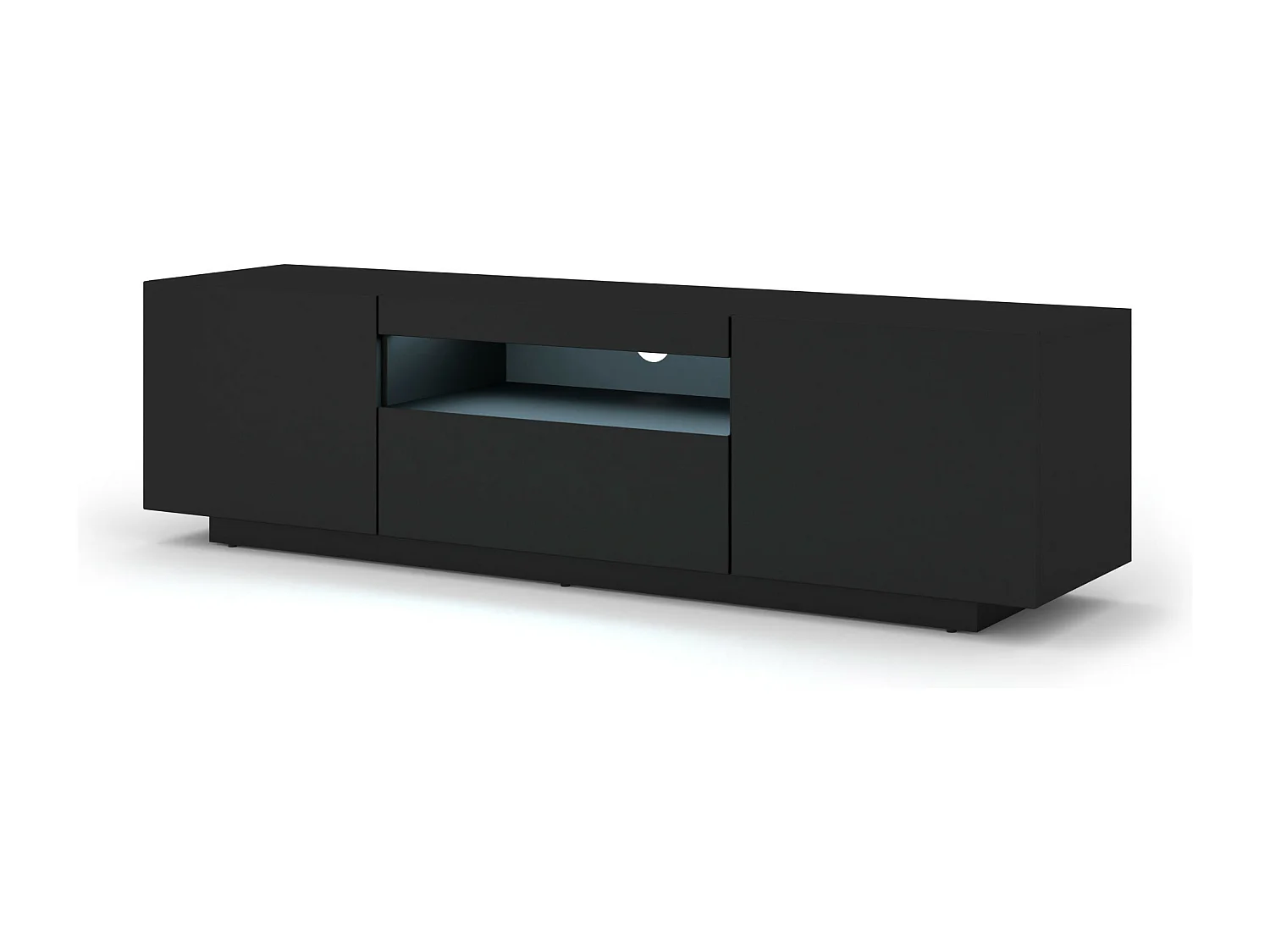 Móvel TV 3 portas Aurus preto 150cm