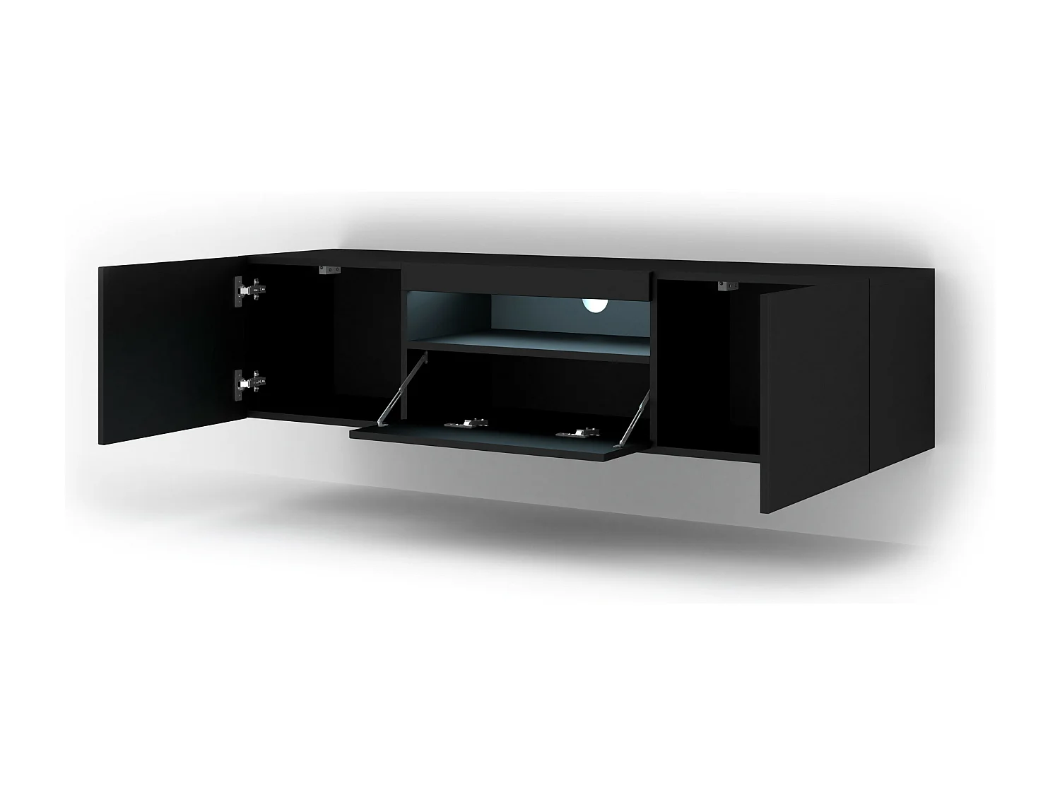 Table de télévision AURA LED 150x37x42 Noir