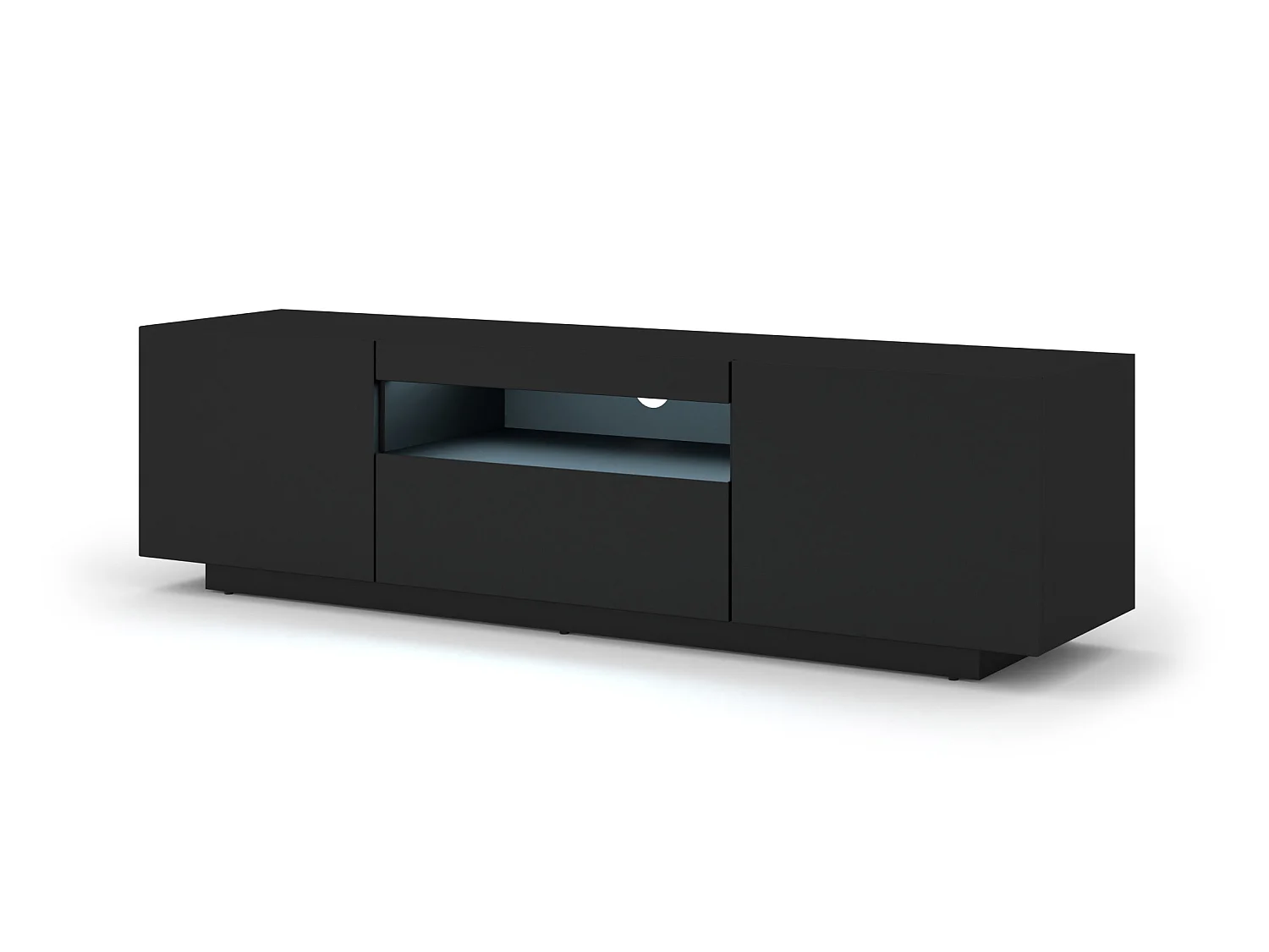 Aurus Zwart 3-deurs LED TV wandmeubel 150 cm