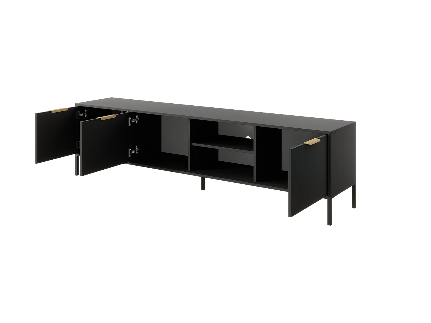 Table de télévision LARS RTV203 3D 203x40x54 Noir & Doré
