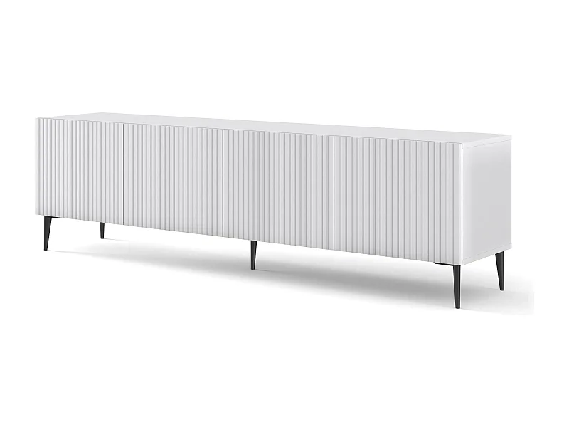 Table de télévision RavennaB 200x42x56 Blanc & Noir