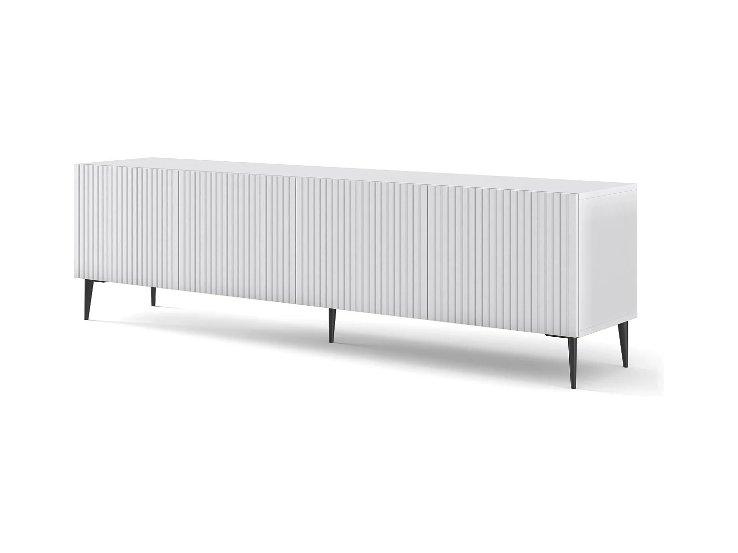Table de télévision RavennaB 200x42x56 Blanc & Noir