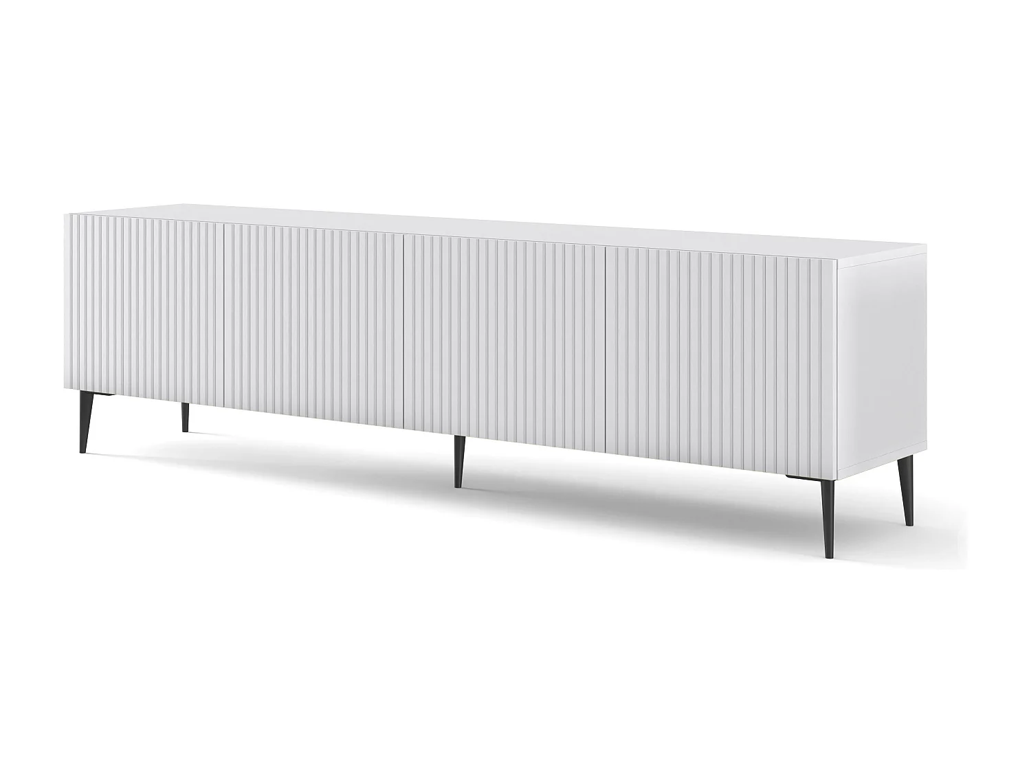 Table de télévision RavennaB 200x42x56 Blanc & Noir