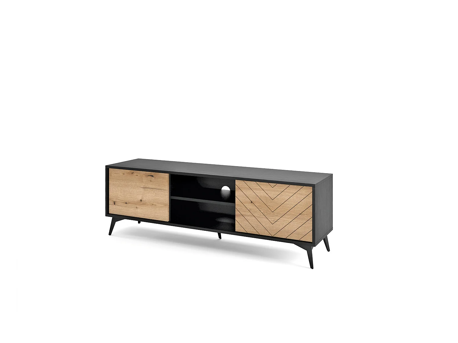 Table de télévision DIAMOND RTV154 154x39x50 Crème & Noir