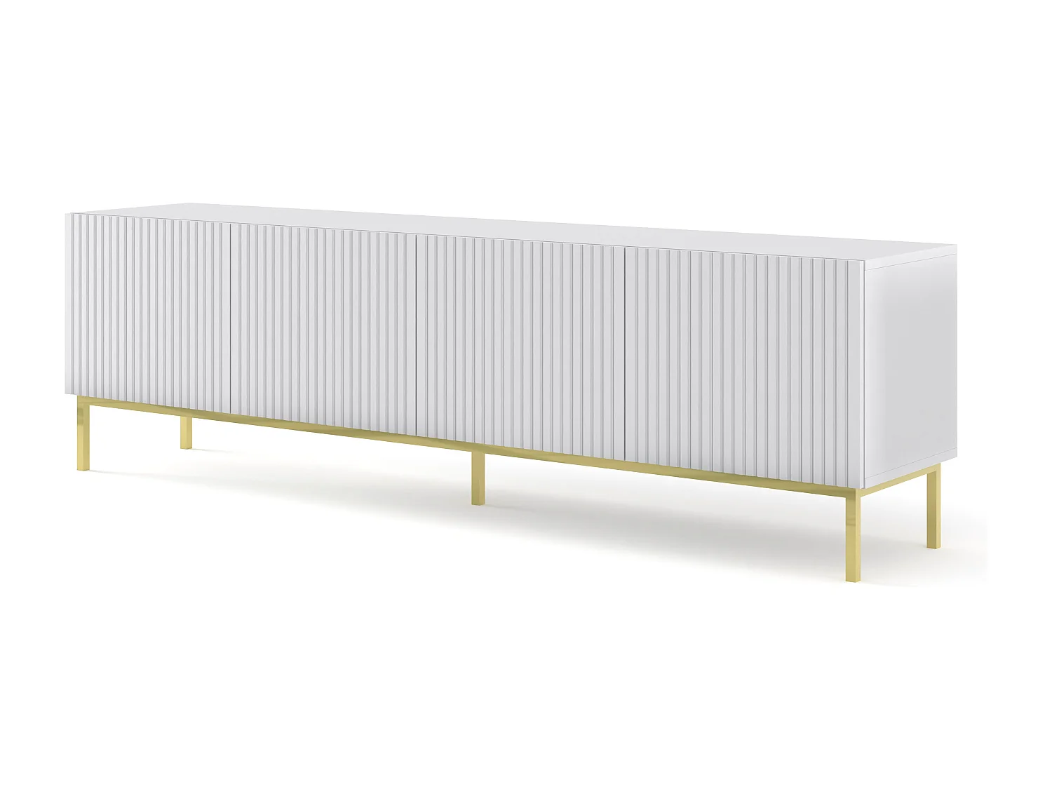 Mesa TV RavennaB 200x42x58 Blanco & Crema