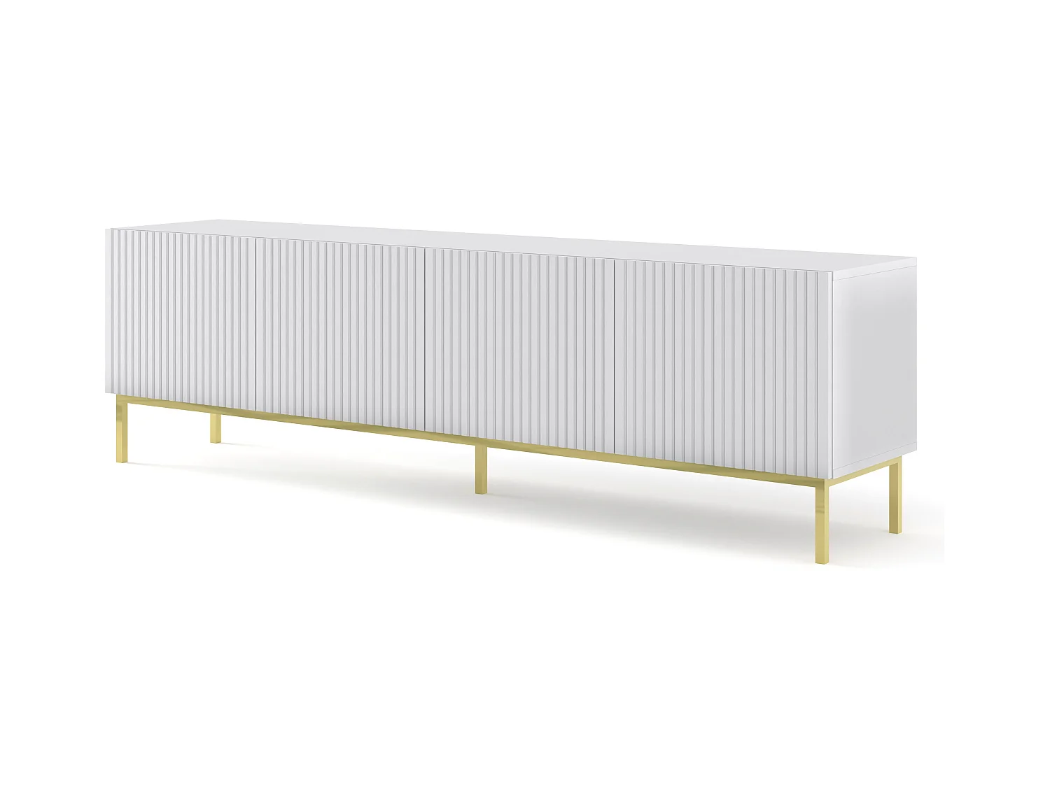 Table de télévision RavennaB 200x42x58 Blanc & Crème