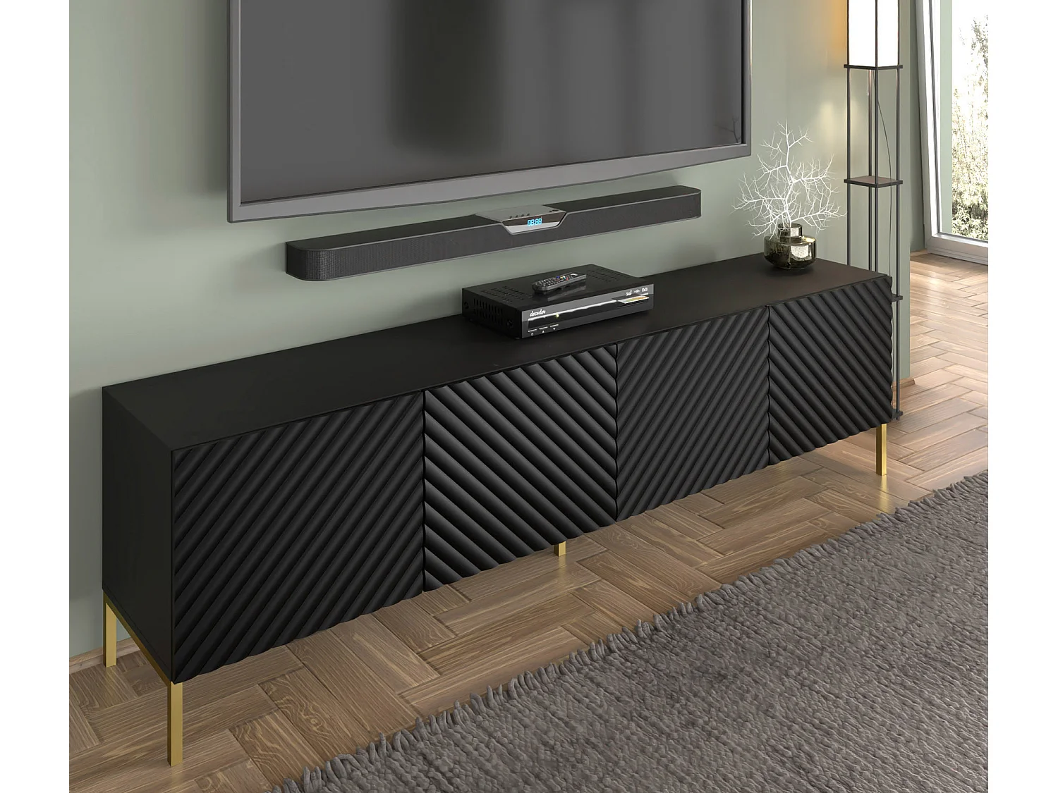 Tavolo TV SURF RTV200 4D 200x42x56 Nero