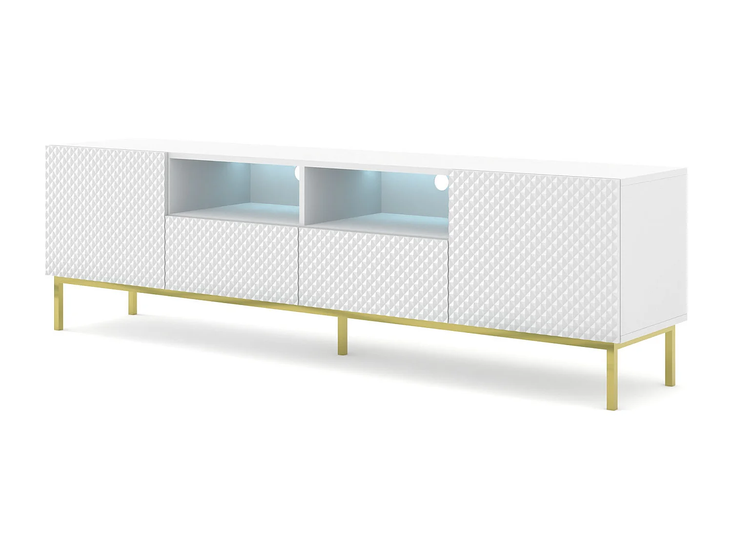 Mesa TV Ravenna BCK RTV200 2D2S 200x42x58 Blanco & Crema