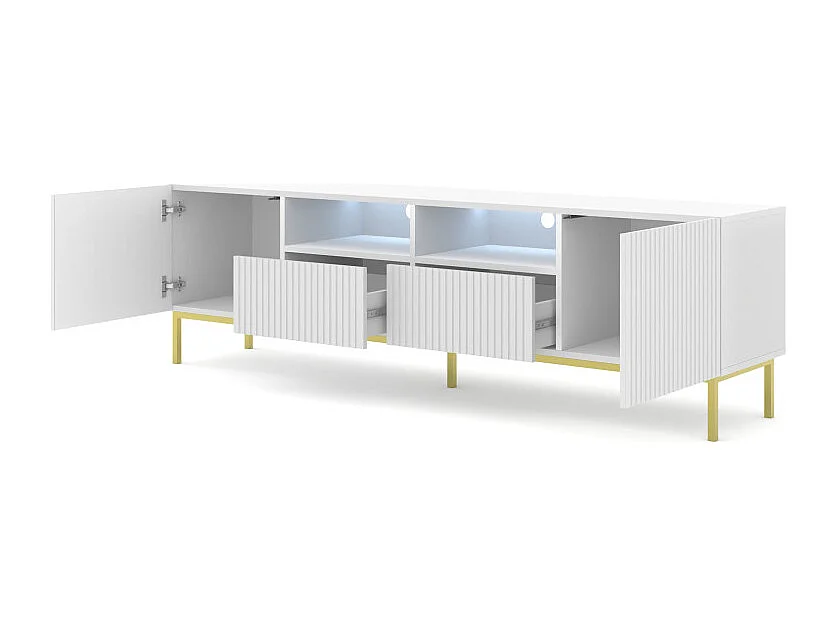 Mesa TV Ravenna BCK RTV200 2D2S 200x42x58 Blanco & Crema