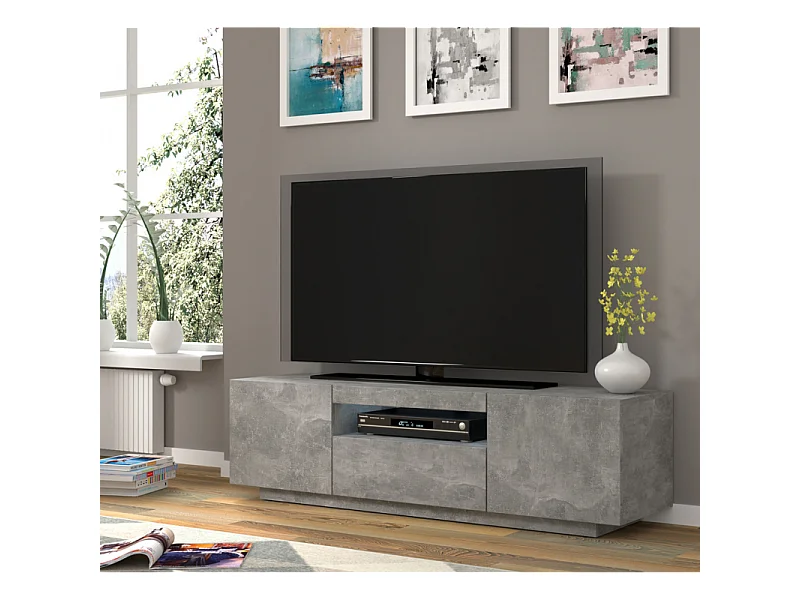 Tavolo TV AURA 150x37x42 NO LED Grigio