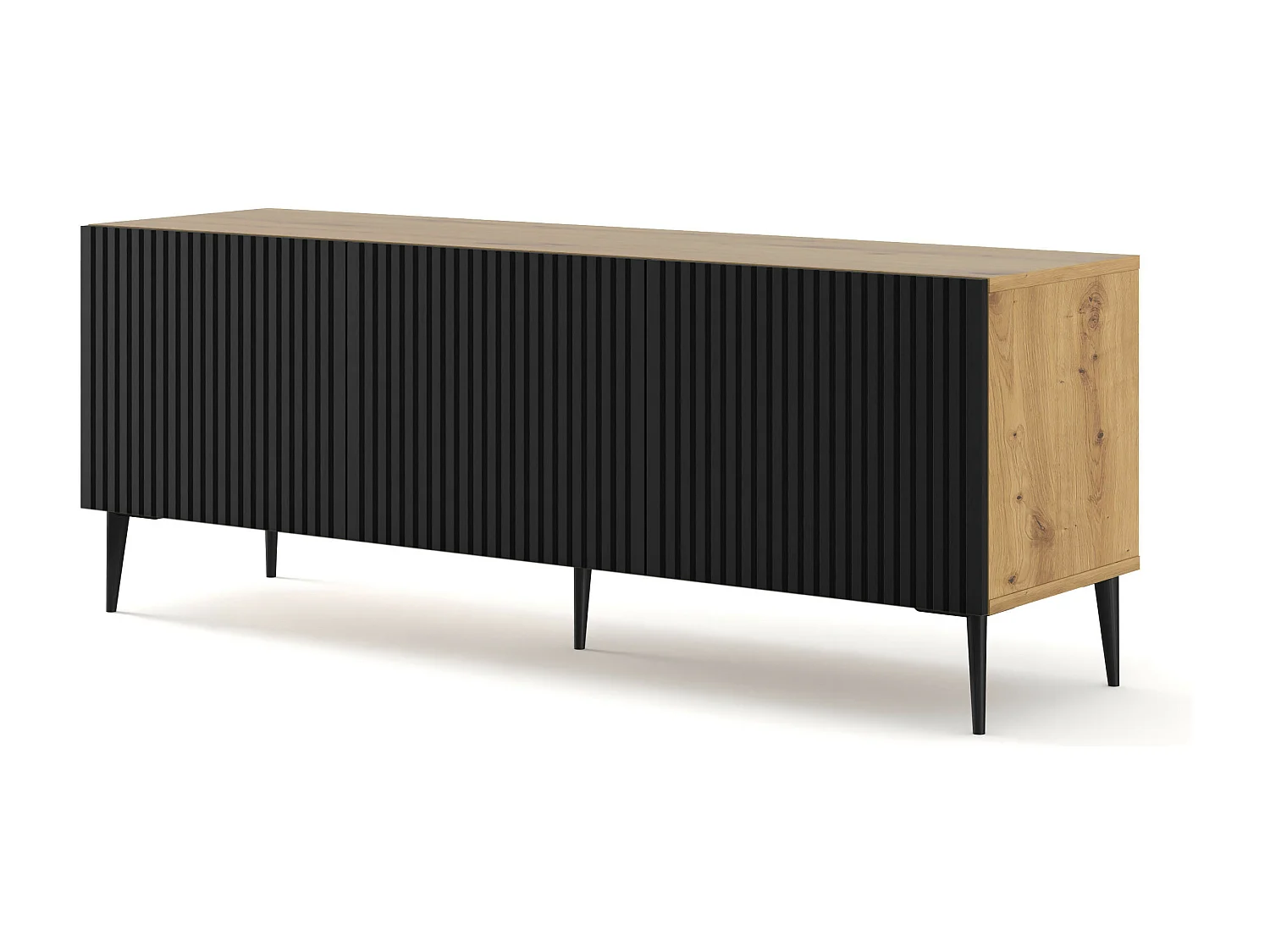 Mesa TV RavennaB 150x42x56 Crema & Negro