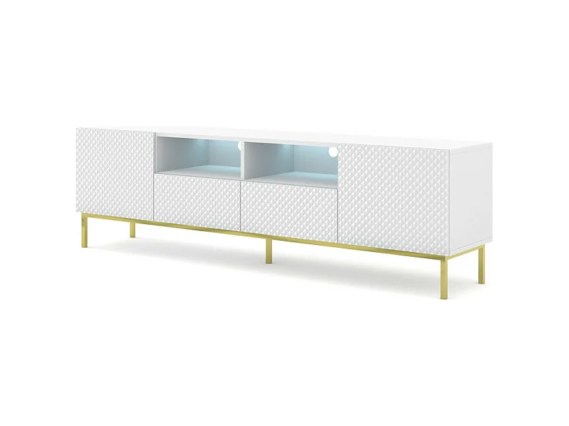Tavolo TV Ravenna CCK RTV200 2D2S 200x42x58 Bianco & Crema